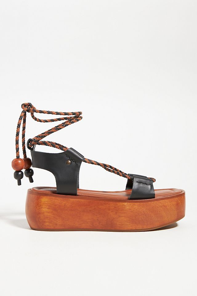 Ankle-Tie Platform Wedge Sandals | Anthropologie (US)