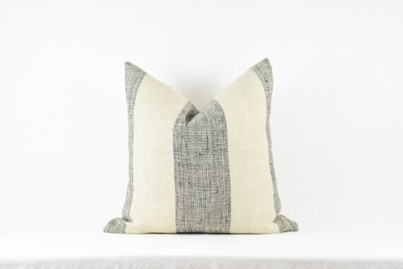 Shaded Black and White Woven Wool Pillow | Etsy (US)