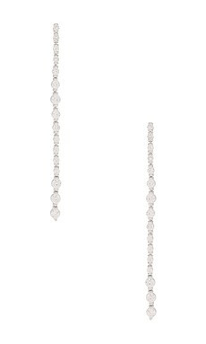 SHASHI Diamond Drop Earring in Silver from Revolve.com | Revolve Clothing (Global)