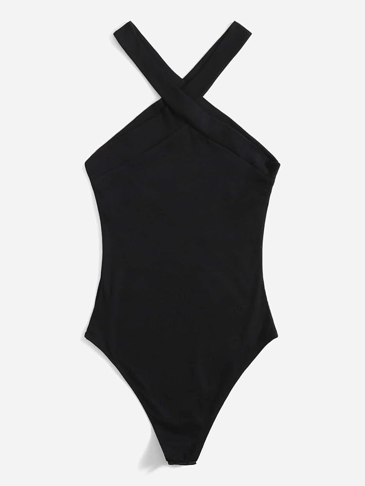 SOLY HUX Women's Casual Halter Skinny Leotard Bodysuit Tops | Amazon (US)