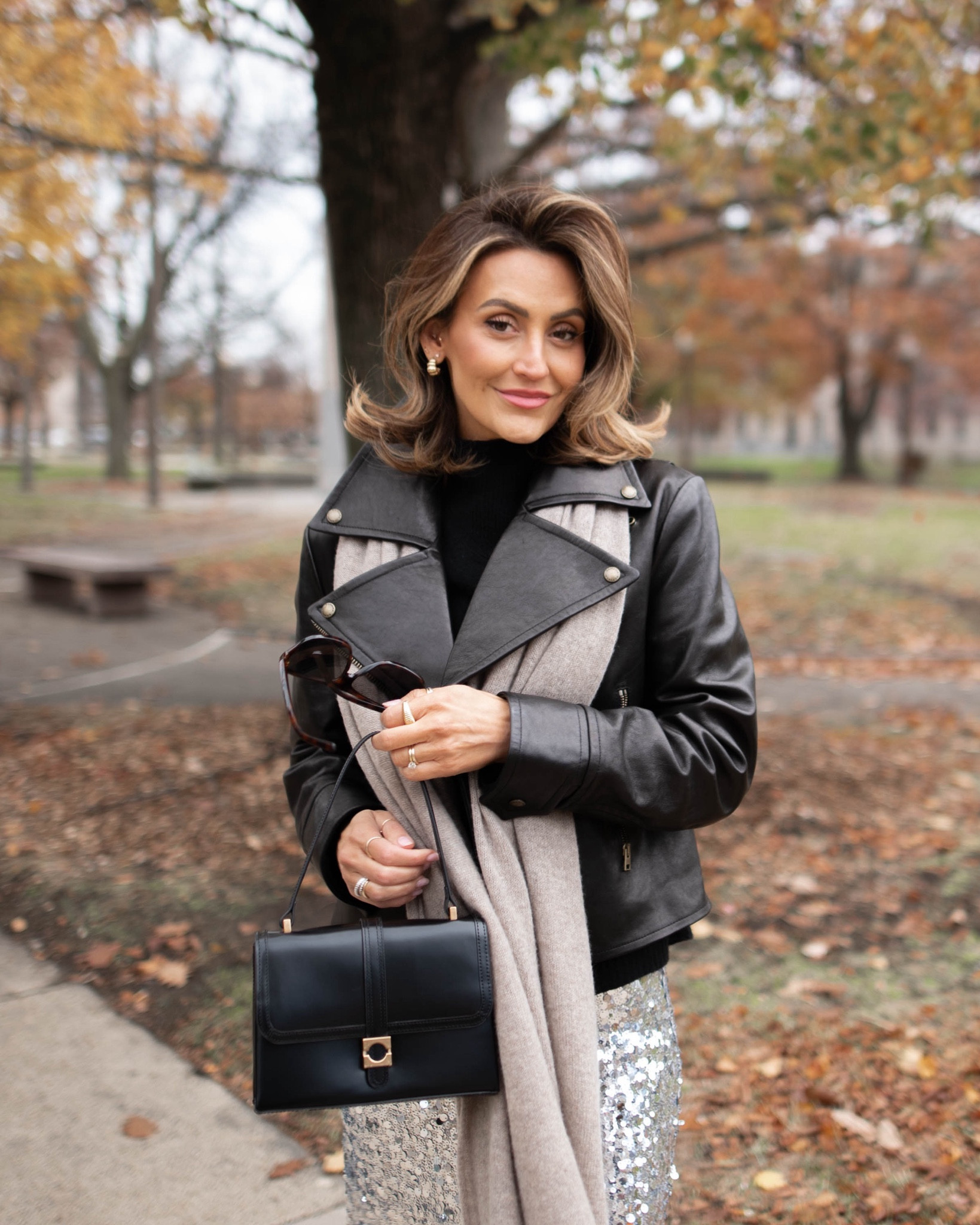 Cashmere sweater, scarf and leather handbag on sale, sequin skirt 20% off. Stretchy and fit tts/xs 
Linking my shark hair tool here also on sale and jewelry on BF sale! 
Holiday outfit 

#LTKStyleTip #LTKHoliday #LTKCyberWeek