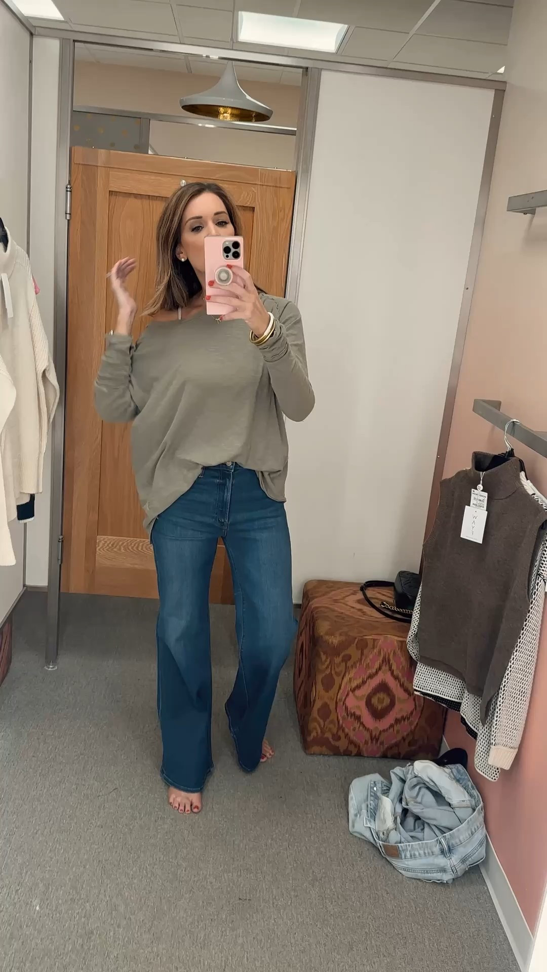 NSALE 
•Free People tee…size down. Wearing S but could do XS
•The best jeans of the sale!!!