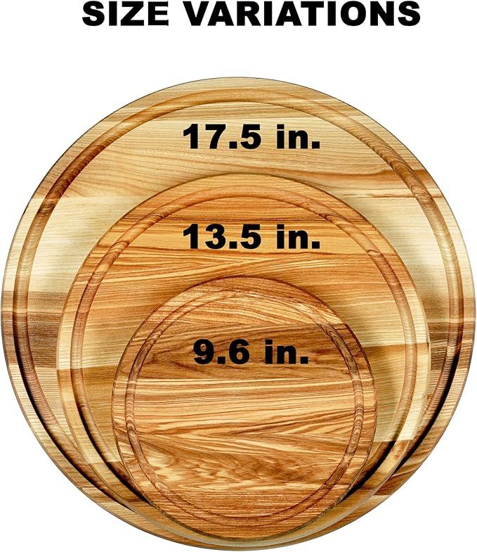 B.Brown Wood Round Cutting Board 13.5 inches Medium Cutting Board Great for Serving Tray and Chee... | Amazon (US)