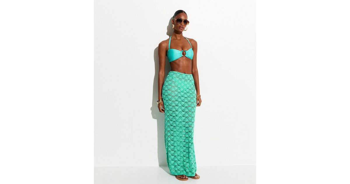 Turquoise Lace Column Beach Maxi Skirt | New Look | New Look (UK)