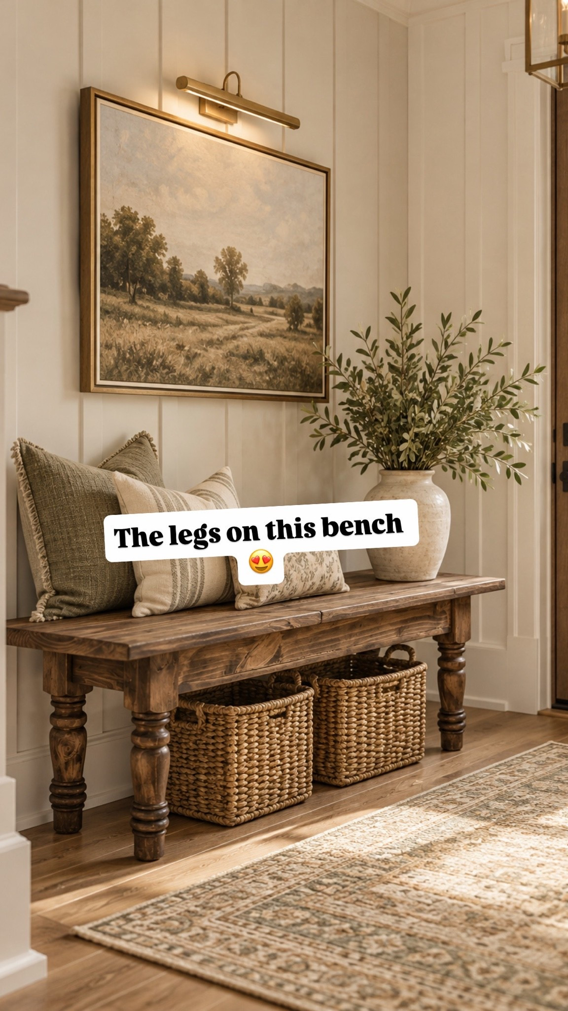 This bench is giving modern cottage entryway goals 🤎

I love the character the turned legs add—it makes a simple entryway feel so much more collected and cozy. Add a few pillows, a basket or two underneath, and suddenly you have a pretty AND practical drop zone.

Perfect if you’re going for that cozy, collected, Nancy Meyers-inspired look without spending a fortune.

#LTKHome #LTKSaleAlert