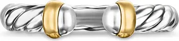 Petite Cable Ring in Sterling Silver with 14K Yellow Gold | Nordstrom