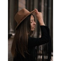 Unisex Fedora, Brown Fedora Hat, Wide Brim Felt Hat | Etsy (US)