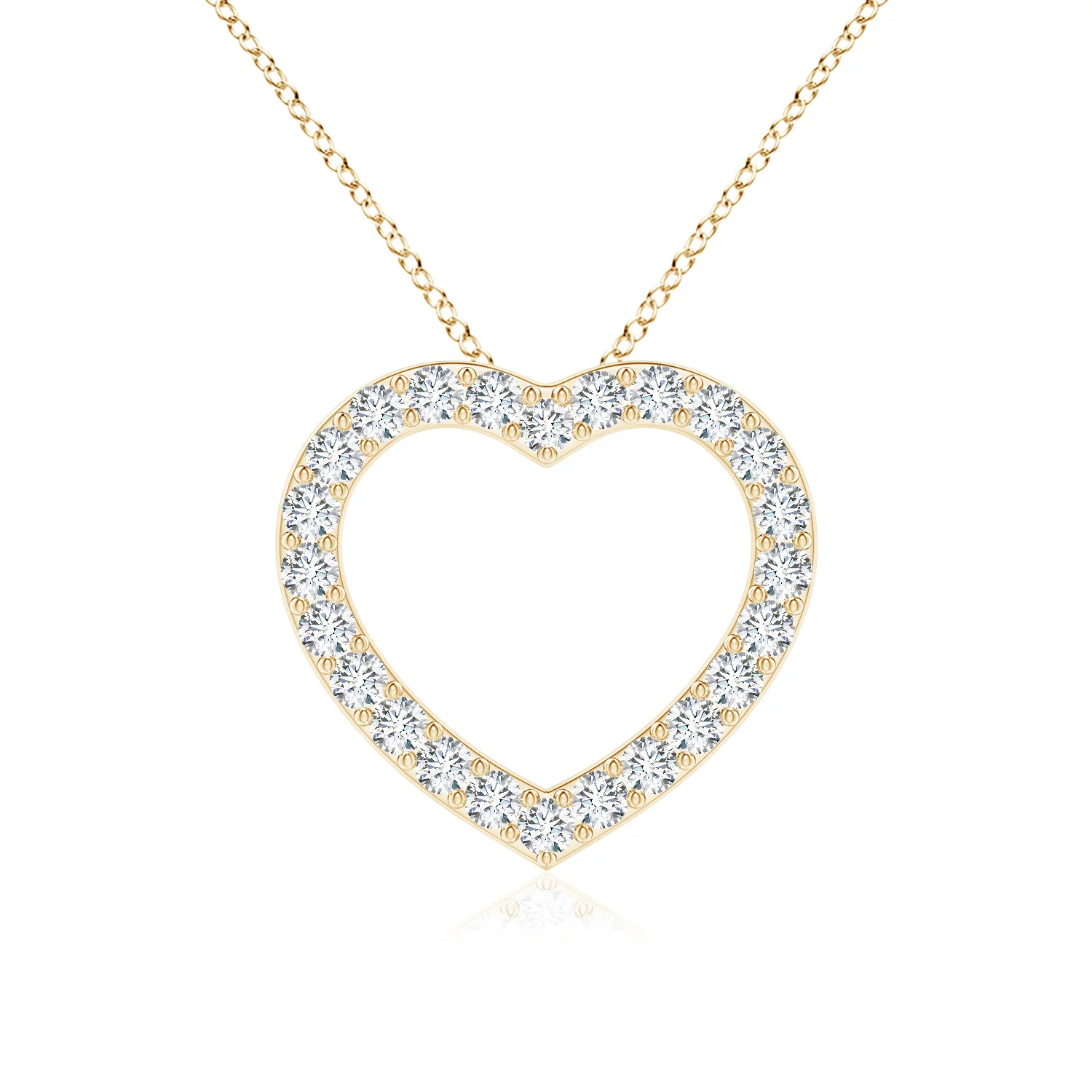Lab-Grown Prong-Set Diamond Open Heart Pendant | Angara US