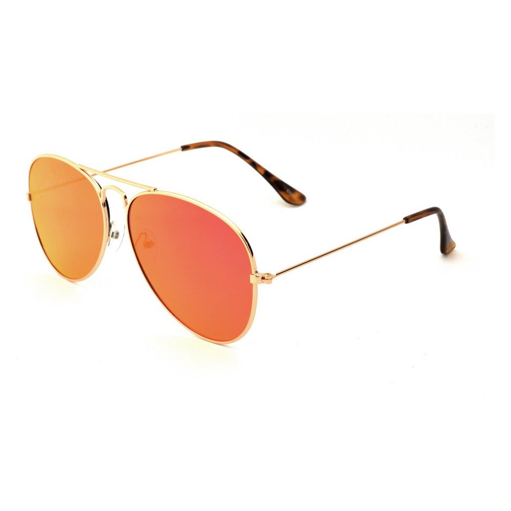 Women's Aviator Sunglasses with Orange Mirror Lens - Wild Fable Bright Gold, Gold/Orange | Target