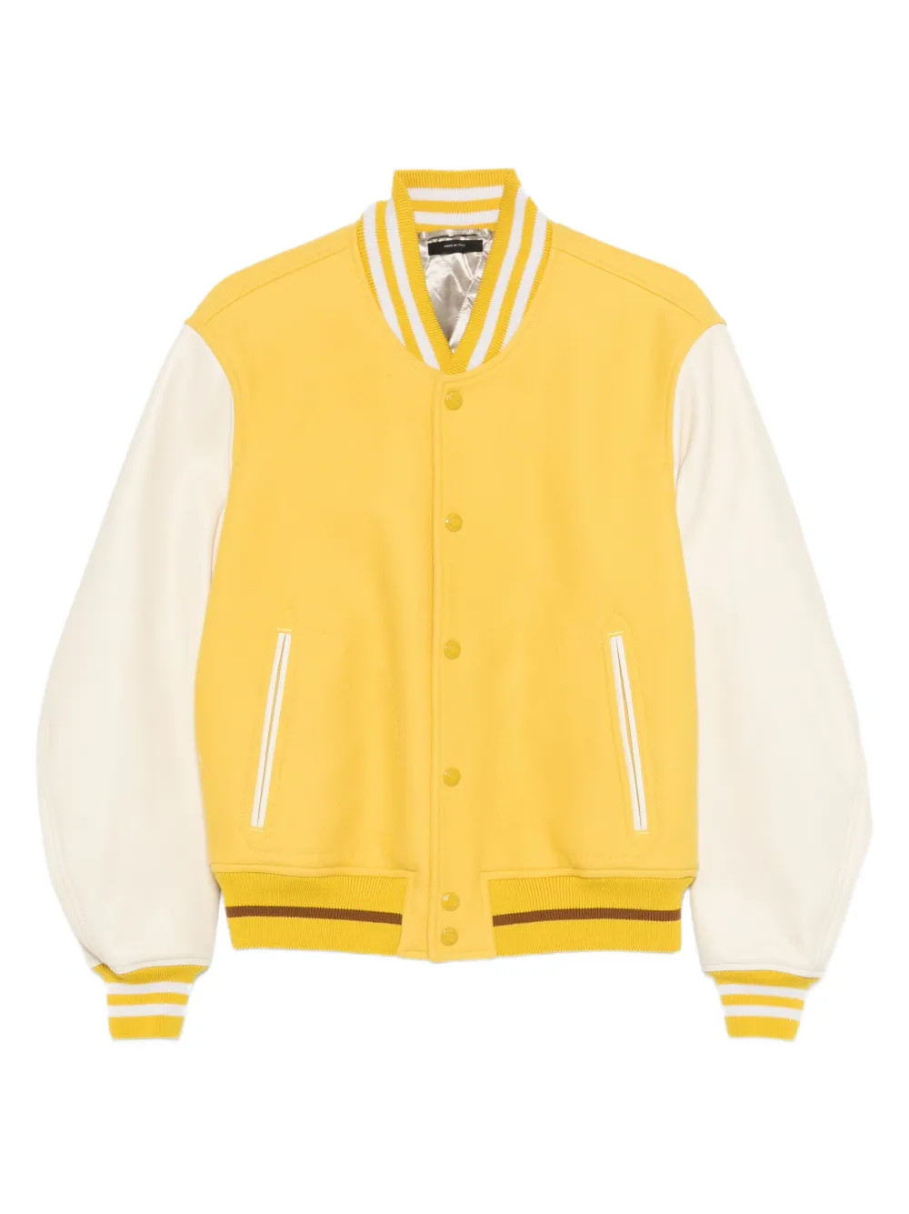 TOM FORD striped-trim Buttoned Jacket | Yellow | FARFETCH | Farfetch Global
