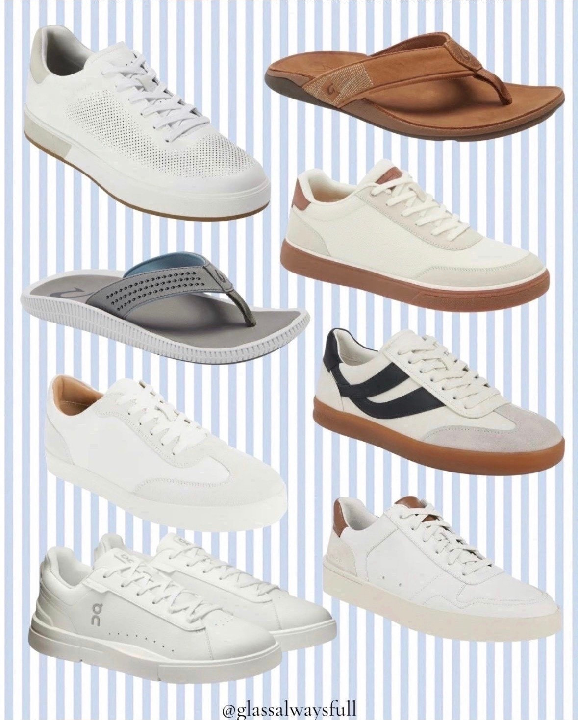Mens spring shoes, men’s summer shoes, men’s sneakers, men’s white sneakers, men’s flip flops, Father’s day, Father’s Day gift. Glassalwaysfull

#LTKSeasonal #LTKMens #LTKTravel