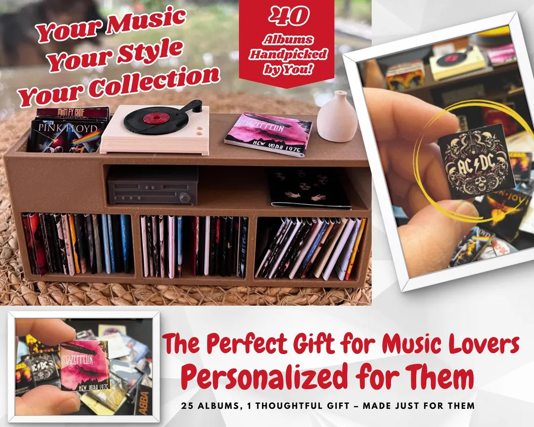 Custom Miniature Vinyl Record Cabinet: 40 Personalized Album Covers - Etsy | Etsy (US)