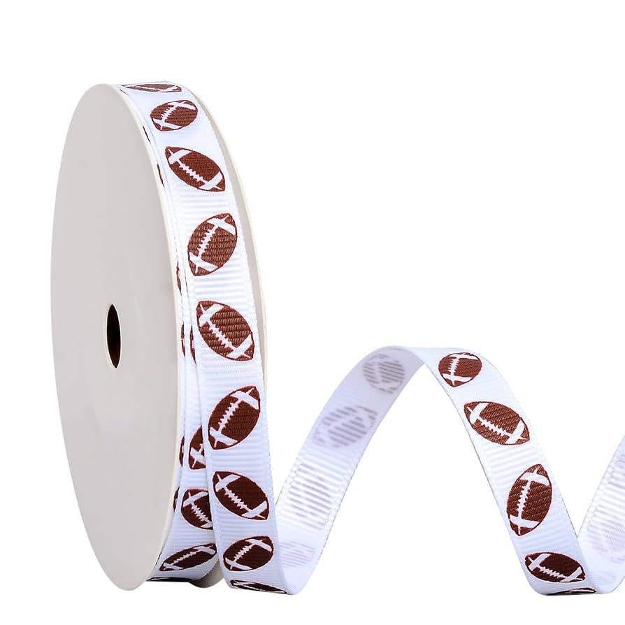 YAMA Football Ribbon, 3/8 inch 10 Yards, Grosgrain Sports Ribbon for Crafts Hair Bows Gift Wrappi... | Amazon (US)
