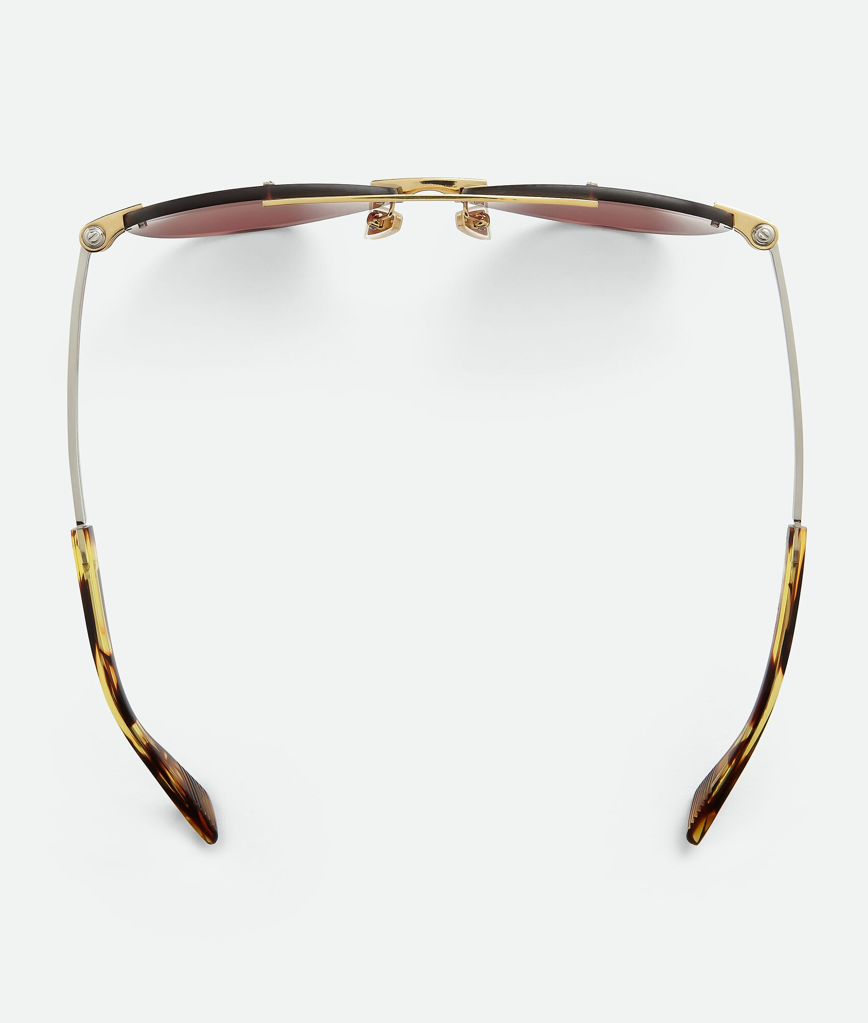 Bottega Veneta® Bolt Aviator Sunglasses in Silver/brown. Shop online now. | Bottega Veneta