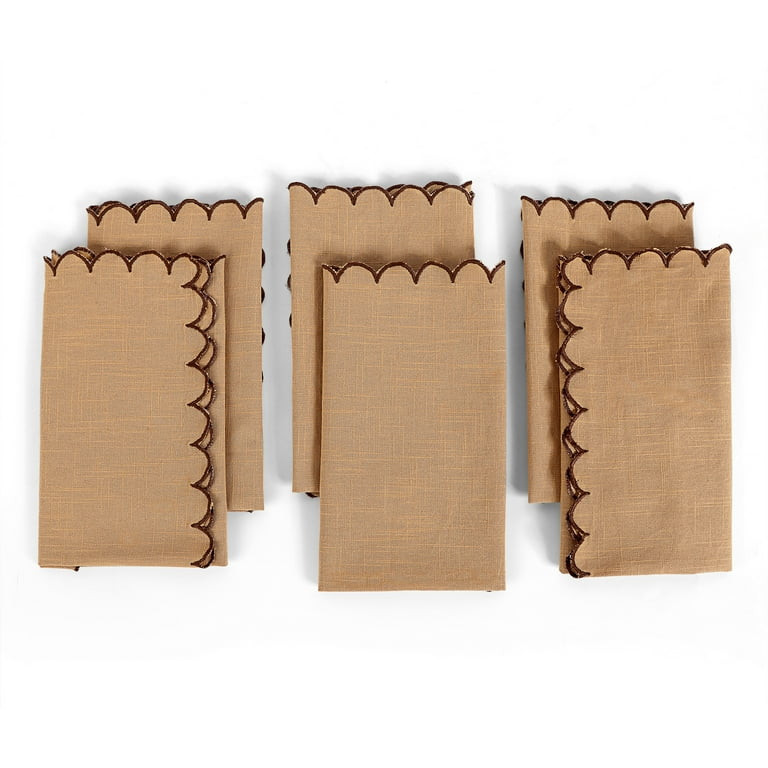 FINGERCRAFT Servilletas de Tela Diseño de Vieira de Uso Diario, Juego de 6 Servilletas de Algod... | Walmart (US)