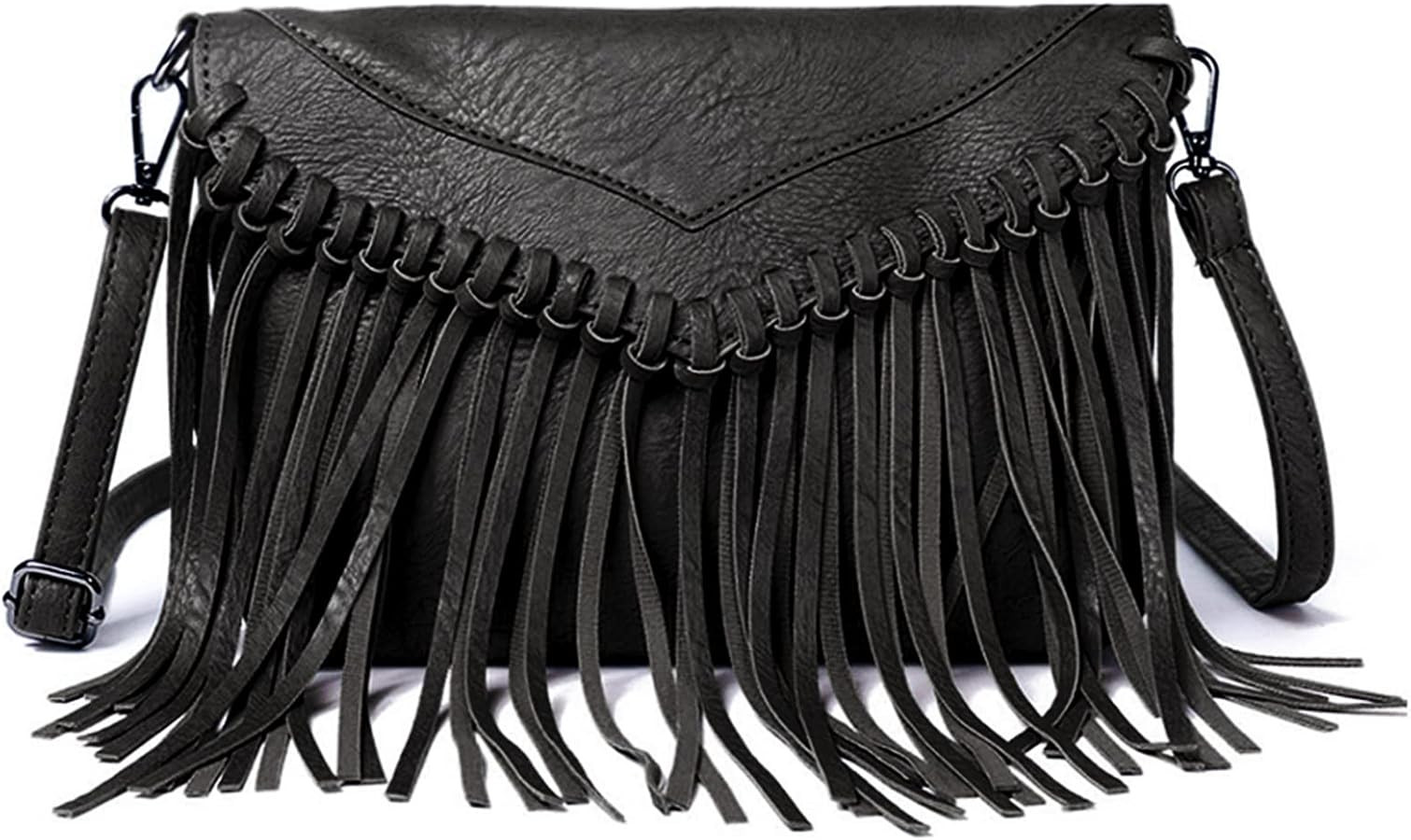 Lytosmoo Vintage Fringe Purse Fringe Hobo Bags for Women Vegan Leather Tassel Hippie Crossbody Ba... | Amazon (US)