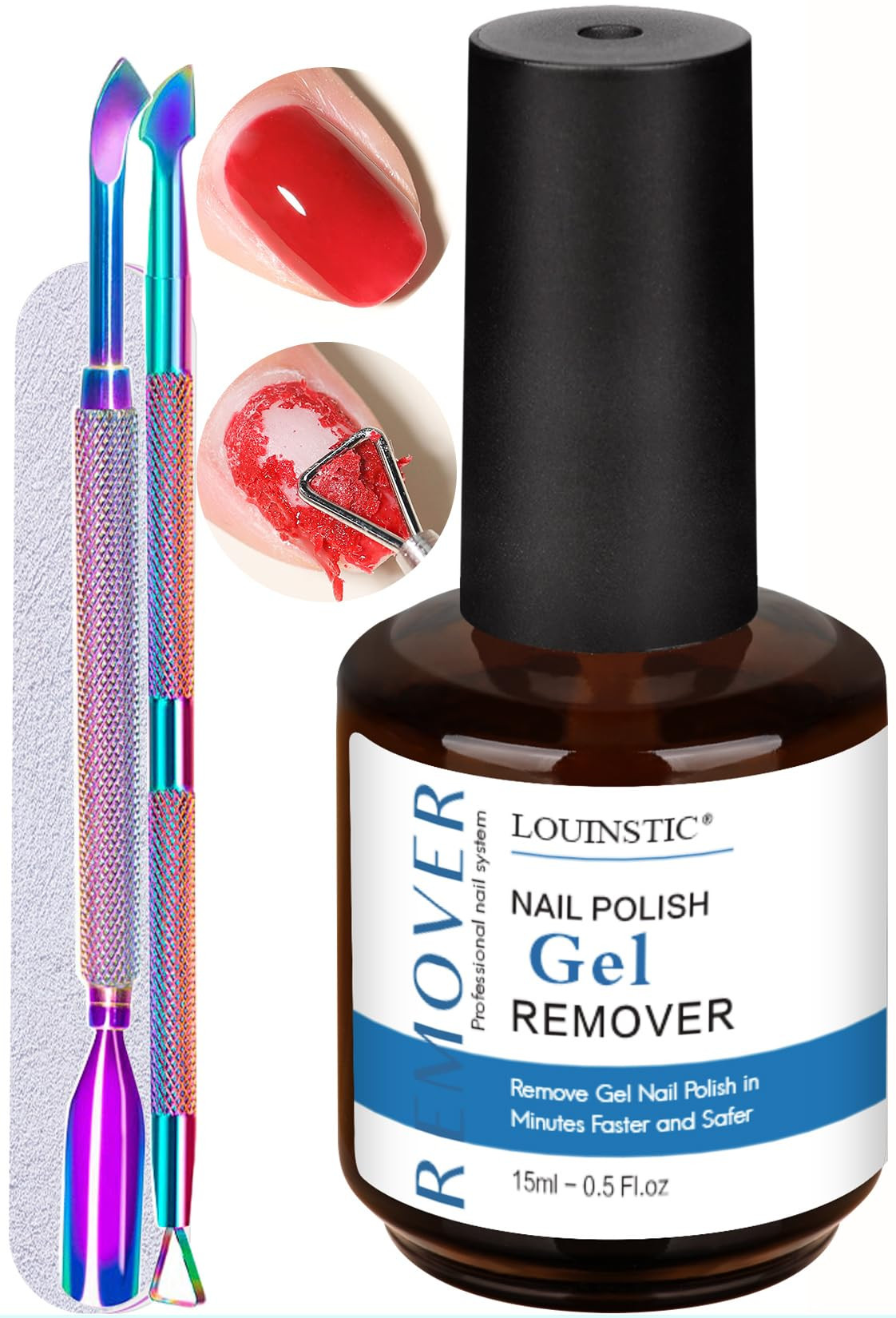 Gel Nail Polish Remover-1PC Professional Gel Remover Kit contains 2 Manicure Tools and 1 Nail Fil... | Amazon (US)