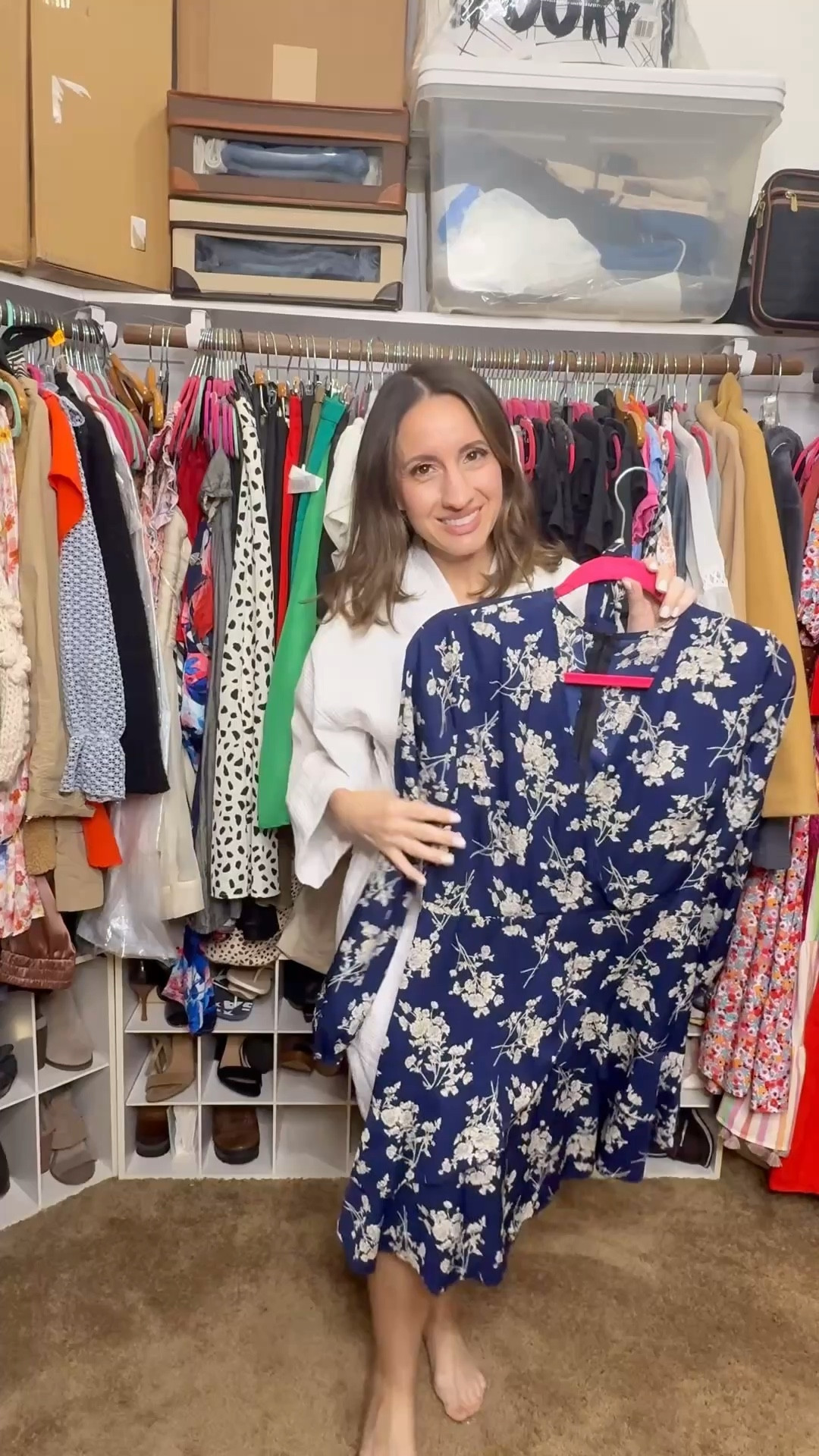 Blue floral dress, taupe booties, taupe handbag, and jean jacket. 
Blue dress runs true to size (tts).
Booties run tts. 
Petite outfit 
Petite style 


#LTKOver40 #LTKPetite #LTKgrwm