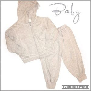 Parisian Baby Gray Zip Hoodie Sweat Set Sz 24 mos | Poshmark