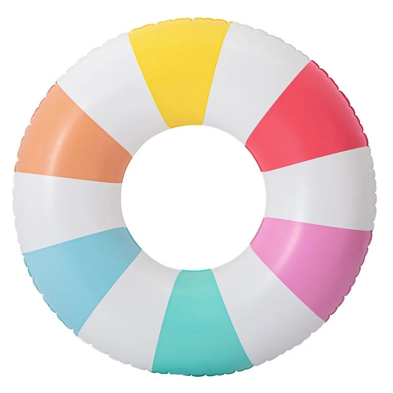 Bluescape Inflatable Stripe Swim Tube Pool Float, 2-pack, Multicolor Stripes, for Kids & Adults, ... | Walmart (US)