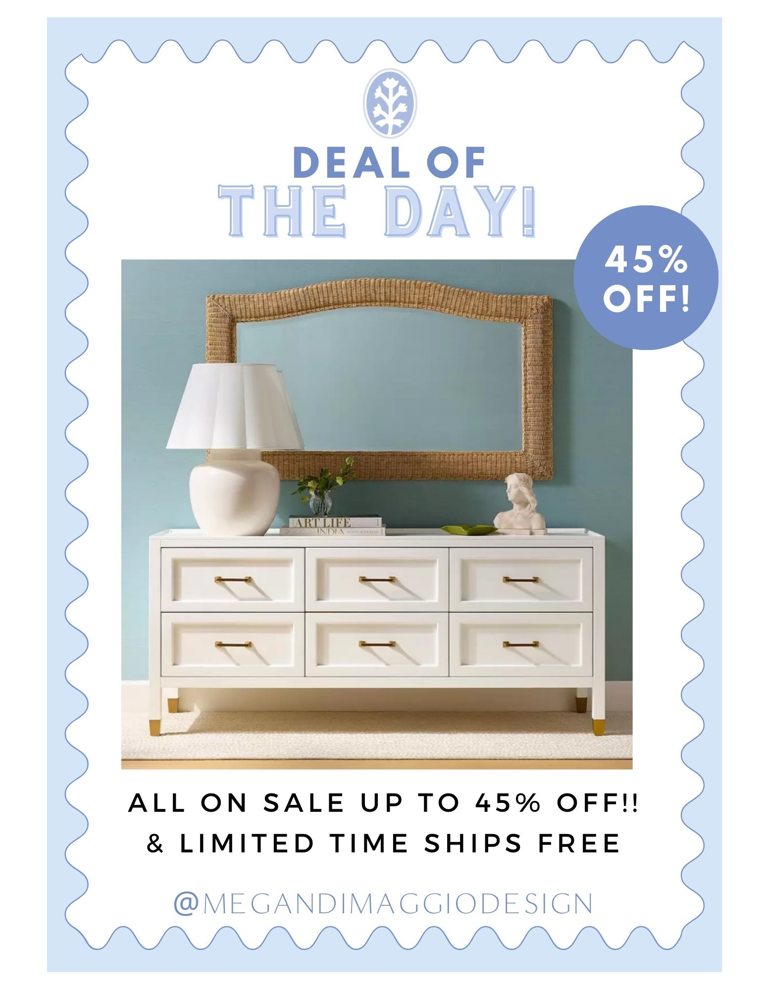 Save up to 45% OFF & score free shipping on all of these gorgeous coastal pieces for your home!! Including this wide dress, new rattan arched mirror and large table lamp!! 🤩

#LTKSaleAlert #LTKHome