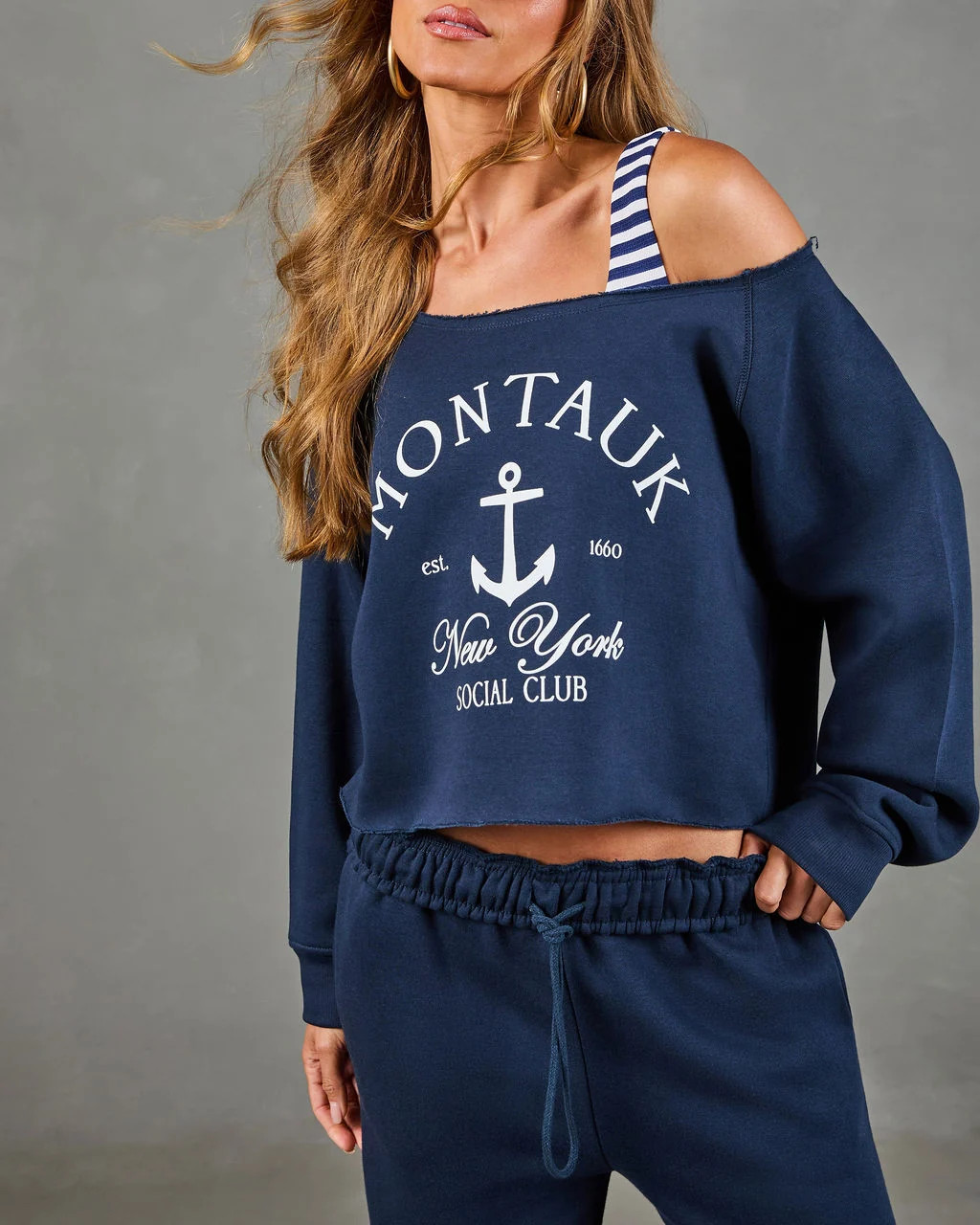 Montauk Social Club Graphic Off the Shoulder Sweatshirt | VICI