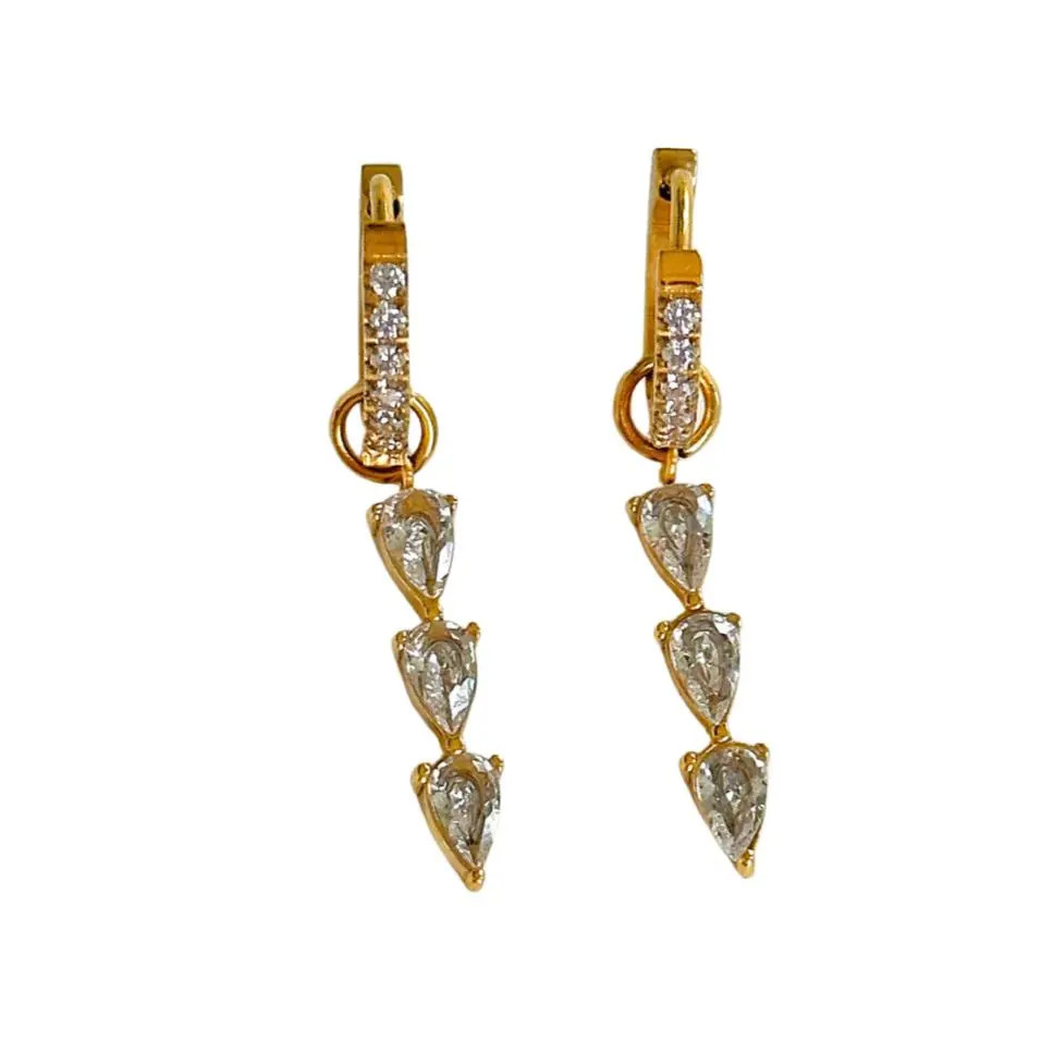 Selene Drop Crystal Hoop Earring - Ahava J | Ahava Jewels