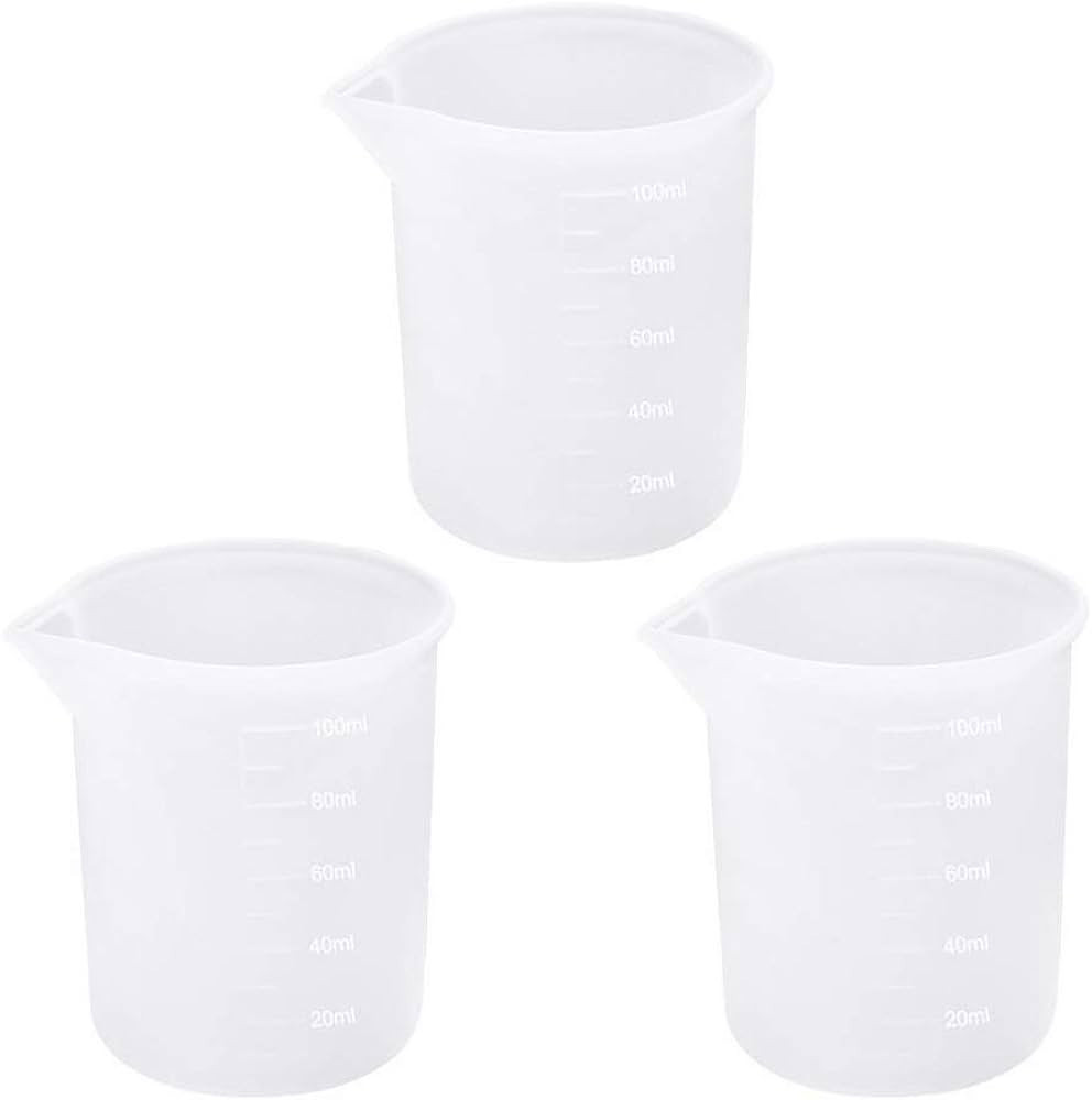 3 PCS Silicone Measuring Cups, 100ml Silicone Cups for Resin Non-Stick Mixing Cups Resin Measurin... | Amazon (US)