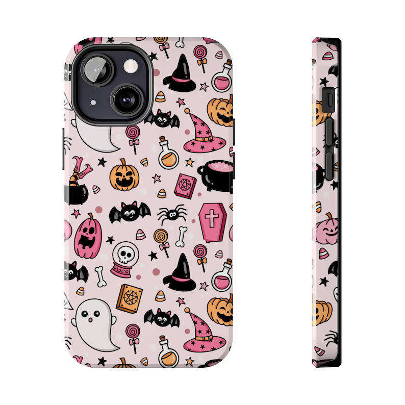 Pink Halloween Phone Case, Ghost Pumpkin iPhone Case, Halloween iPhone 11 12 13 14 15 Case, Spook... | Etsy (US)
