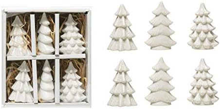 Creative Co-Op 2.5" Stoneware (Boxed Set of 6) Trees, White | Amazon (US)