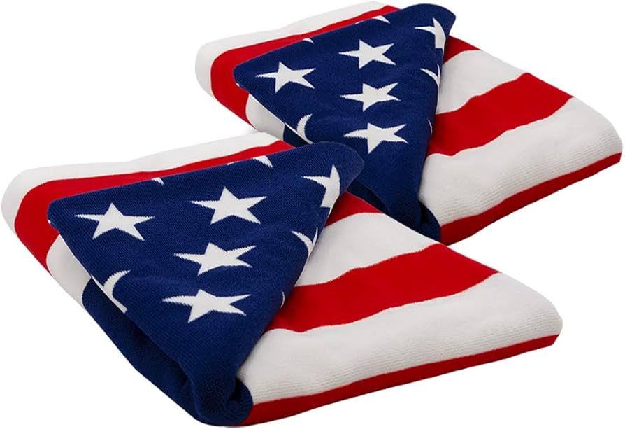 Beach Collection American Flag Soft Towel 40”x60” (Large, Beach Towel Set of 2) | Amazon (US)