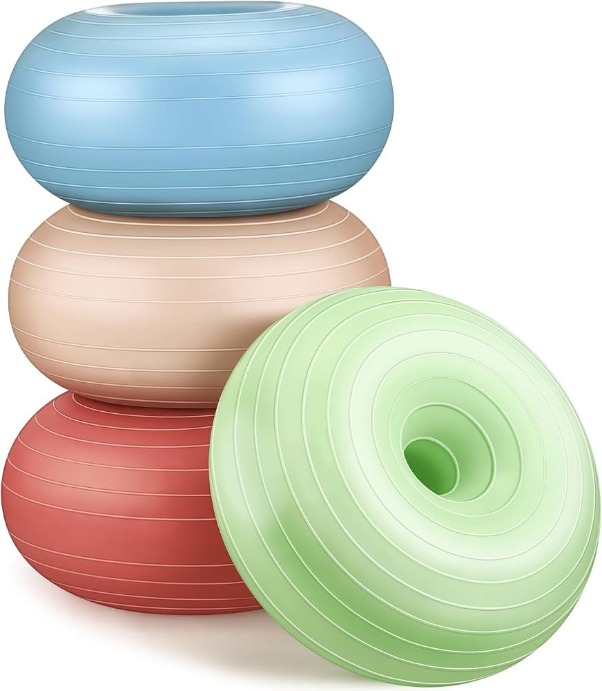 Libima 4 Pcs Flexible Seating for Classroom Inflatable Yoga Ball Chairs with Pump Donut Exercise ... | Amazon (US)