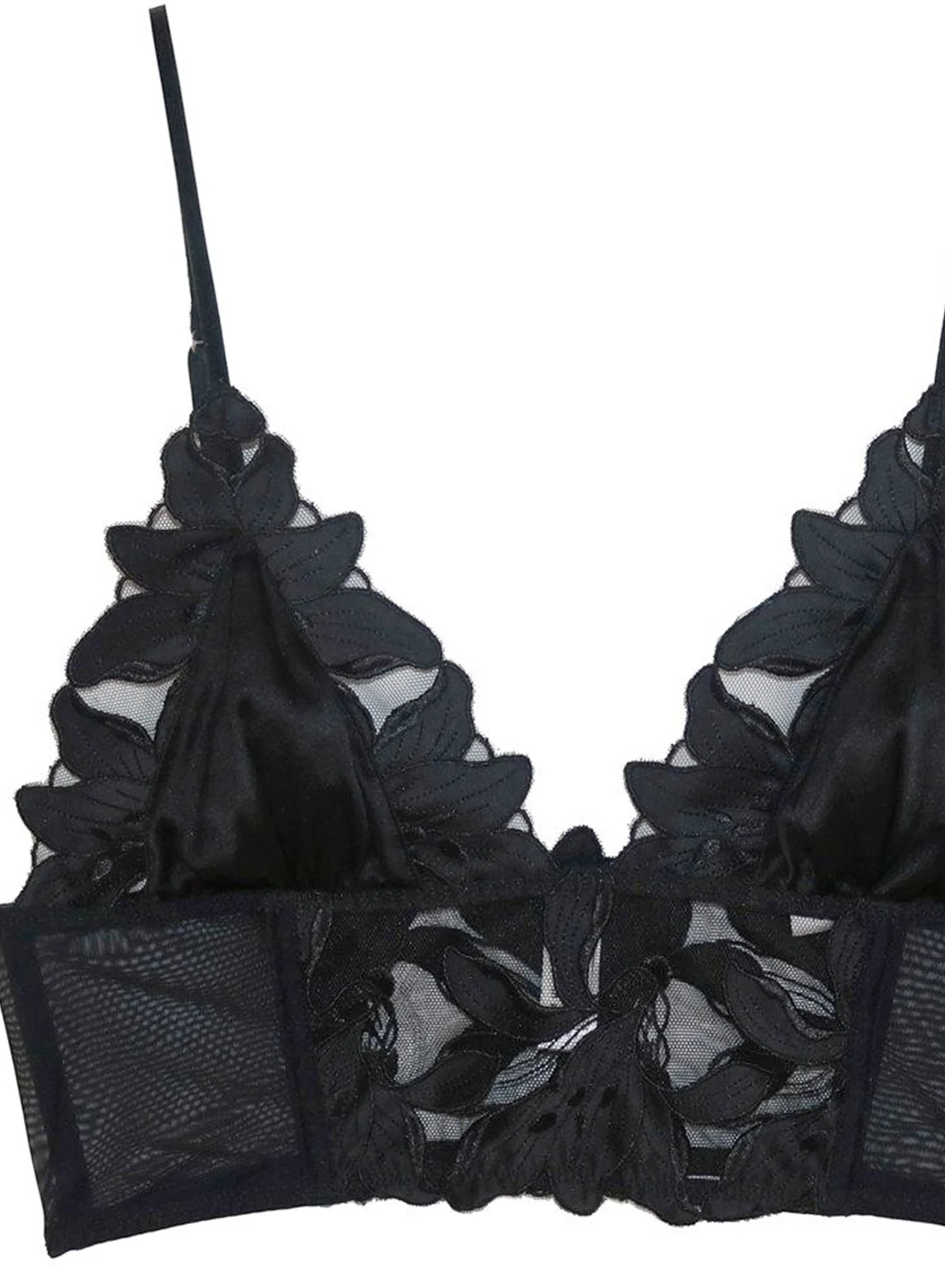 Lily Embroidery Longline Triangle Bra | Fleur du Mal