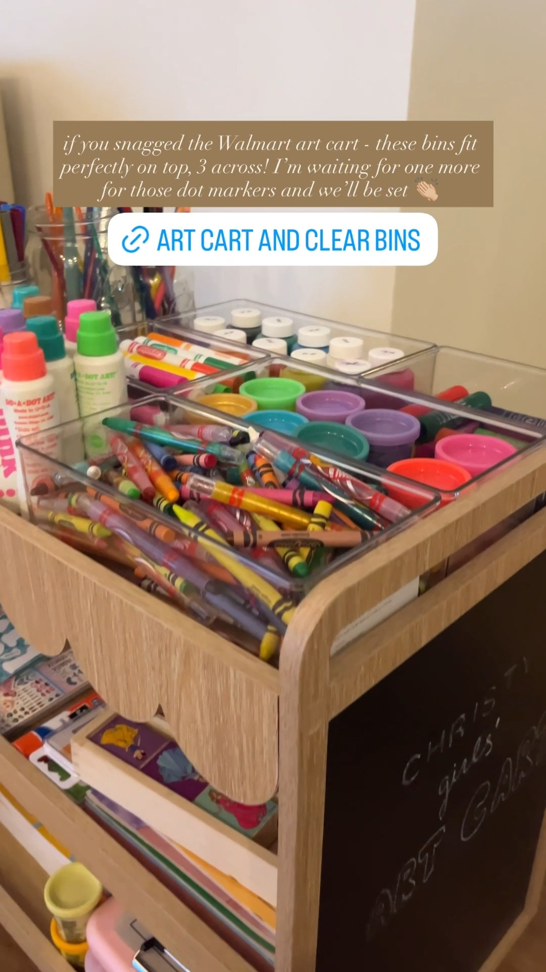 art cart with storage containers from Walmart - I grabbed 3 of each and they fit perfectly on top!

#LTKHome #LTKKids