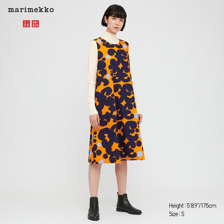 UNIQLO Women's A-Line Sleeveless Dress (Marimekko), Orange, XS | UNIQLO (US)