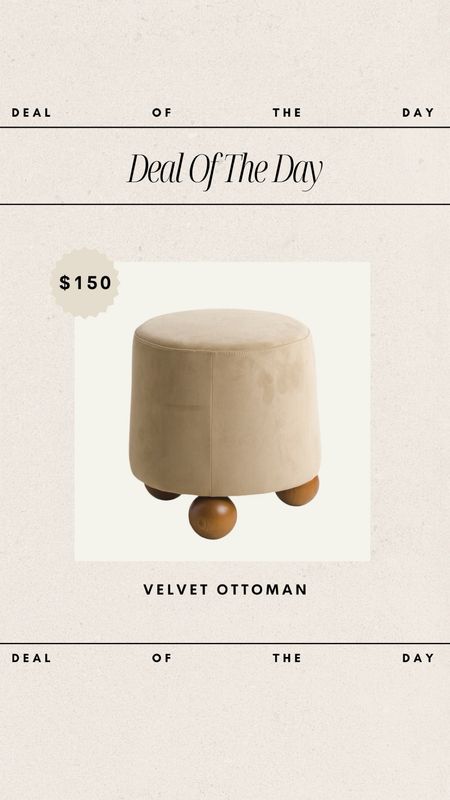 Deal of the Day - Velvet Ottoman // only $150!

ball foot furniture, ball foot ottoman, velvet ottoman, camel ottoman, tjmaxx finds, deal of the day, affordable home finds, affordable home decor, budget friendly home

#LTKhome