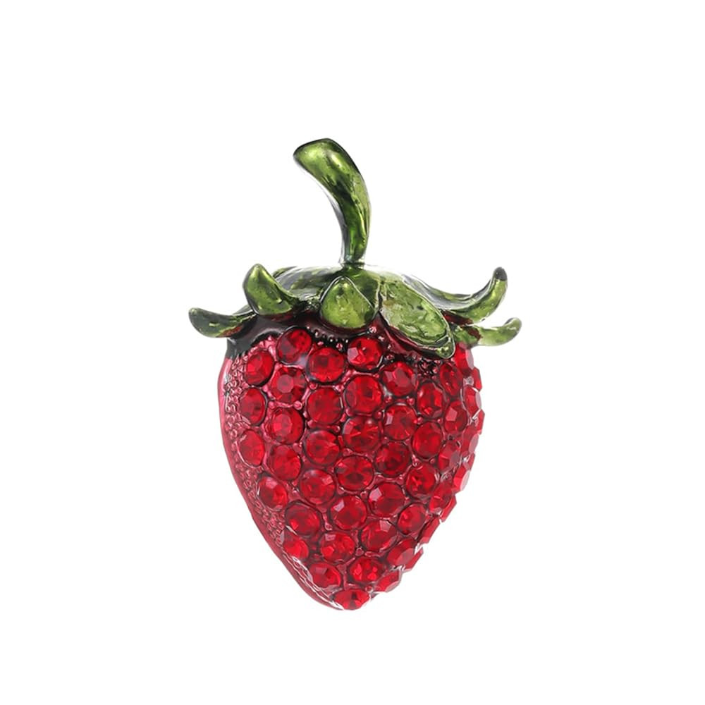 Dreuyet Strawberry Brooch Pin for Women Rhinestones Red Strawberry Brooch Cute Enamel Fruit Laple... | Amazon (US)