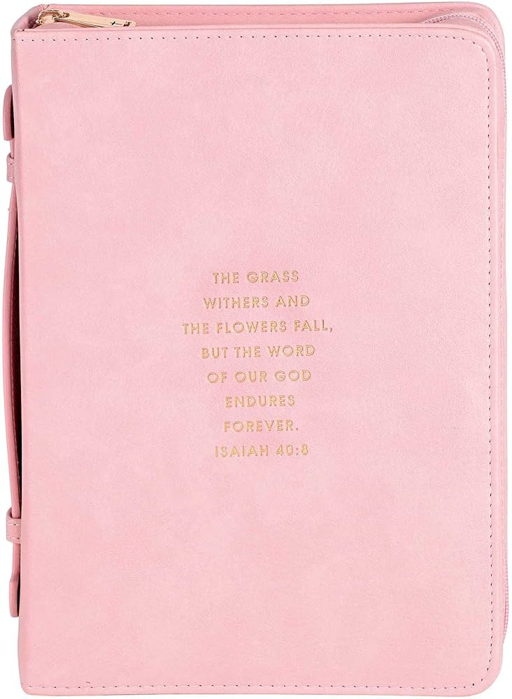 White Dove Designs Bible Cover-The Grass Withers/Isaiah 40:8-Pink-XLG | Amazon (US)