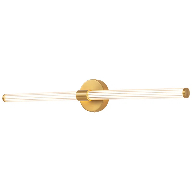 Buchan 1-Light LED Gold Vanity Light Bathroom Light Strip Mirror Headlights Dresser Light Bar | Wayfair North America