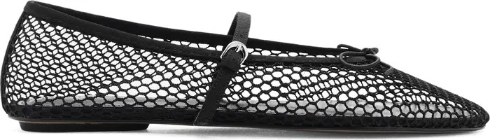 Buckle Strap Fishnet Ballet Flat (Women) | Nordstrom