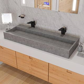ALFI BRAND 48 in. Rectangular Trough Vessel Sink Basin in Concrete | The Home Depot