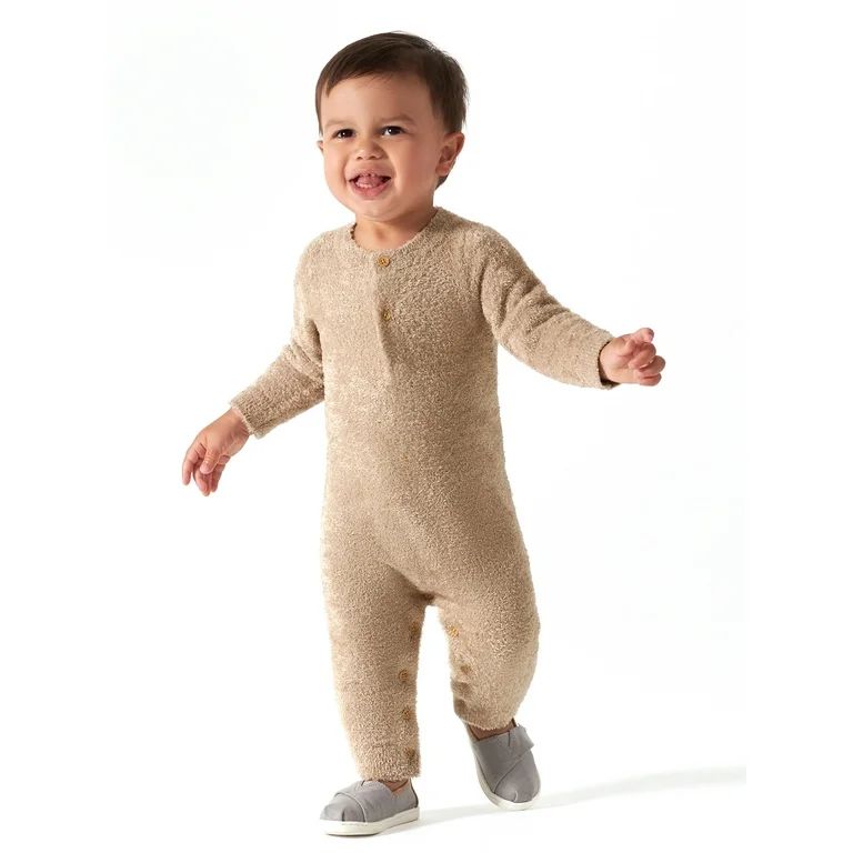 Modern Moments by Gerber Baby Boy or Girl Gender Neutral Long Sleeve Cozy Henley Long Sleeve Romp... | Walmart (US)