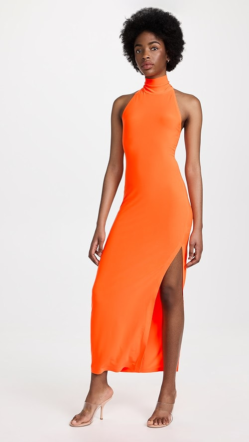 Halter Turtle Side Slit Gown | Shopbop