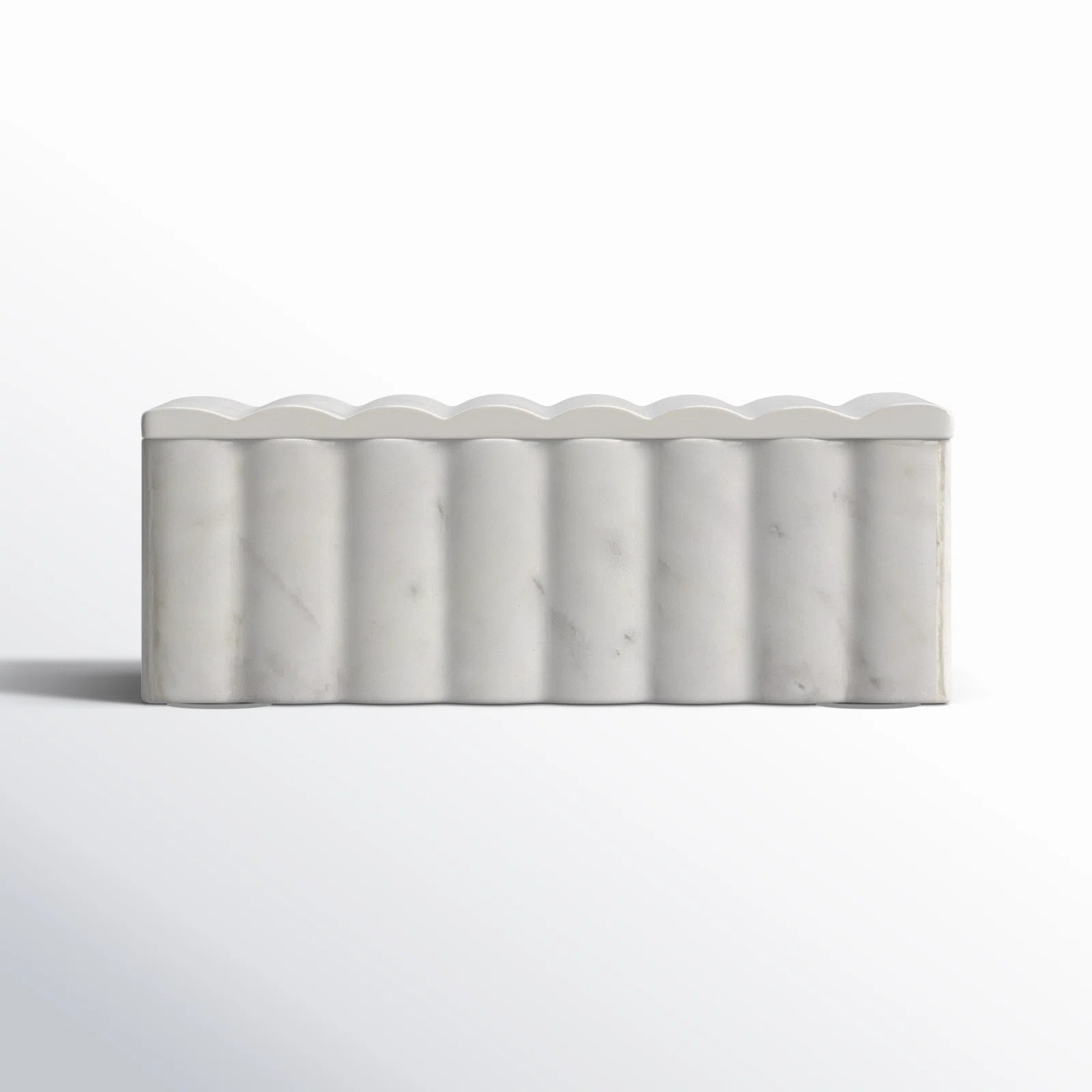 Neutral White Marble Storage Box Contemporary Textured - 7" x 4" x 3" | Wayfair North America
