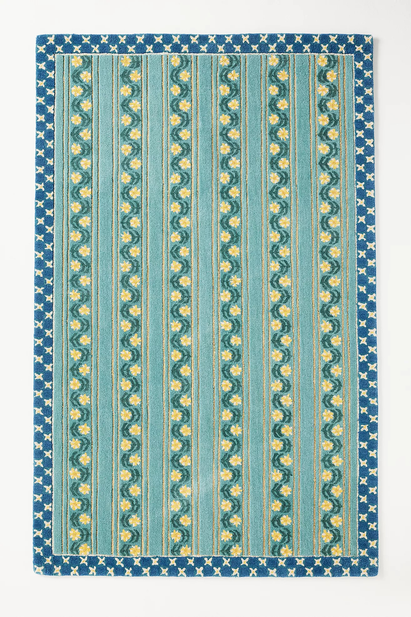 Printed Goods Tufted Wool Floral Striped Rug | Anthropologie (US)