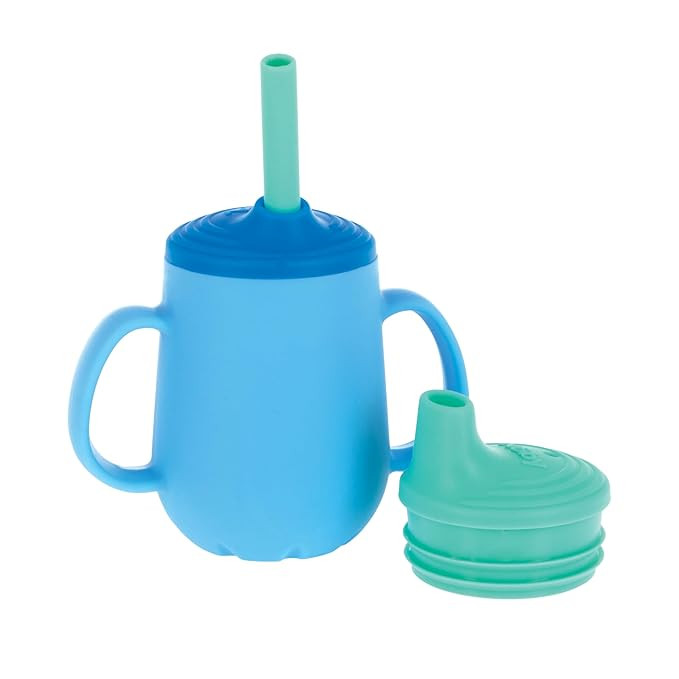 Nuby 3-Stage Training Cup Set - Silicone Tumbler with Spout and Straw Combo - 4 oz - 6+ Months - ... | Amazon (US)