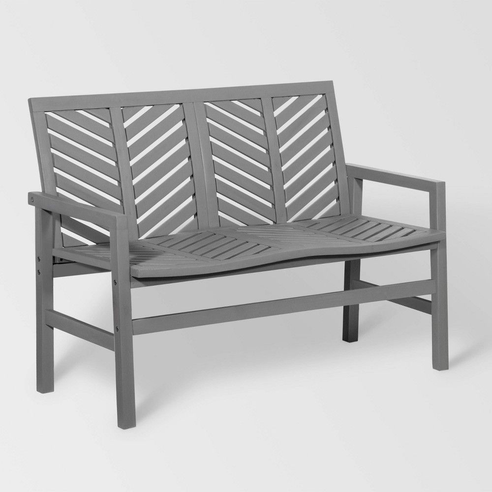 Coro Chevron Slatted Patio Loveseat – Gray Wash – Saracina Home | Target