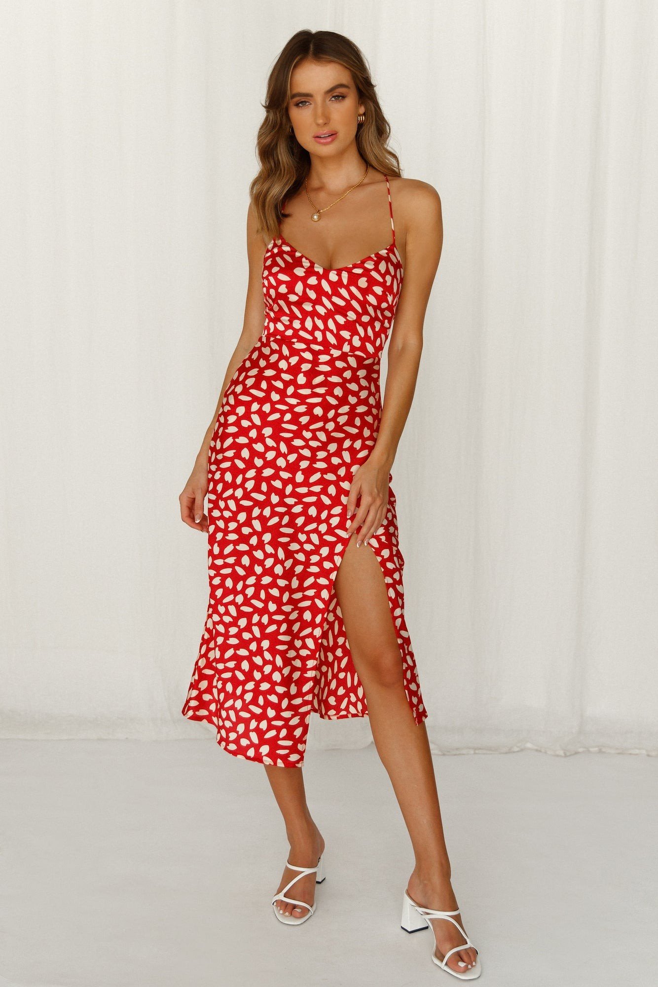 Happy Honeymoon Midi Dress Red | Hello Molly (AU)