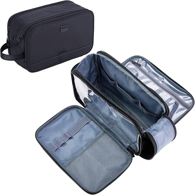 ZEEMO Travel Toiletry Bag for Men, Water-Resistant Double-Sided Full-Open Dopp Kit, Versatile Org... | Amazon (US)