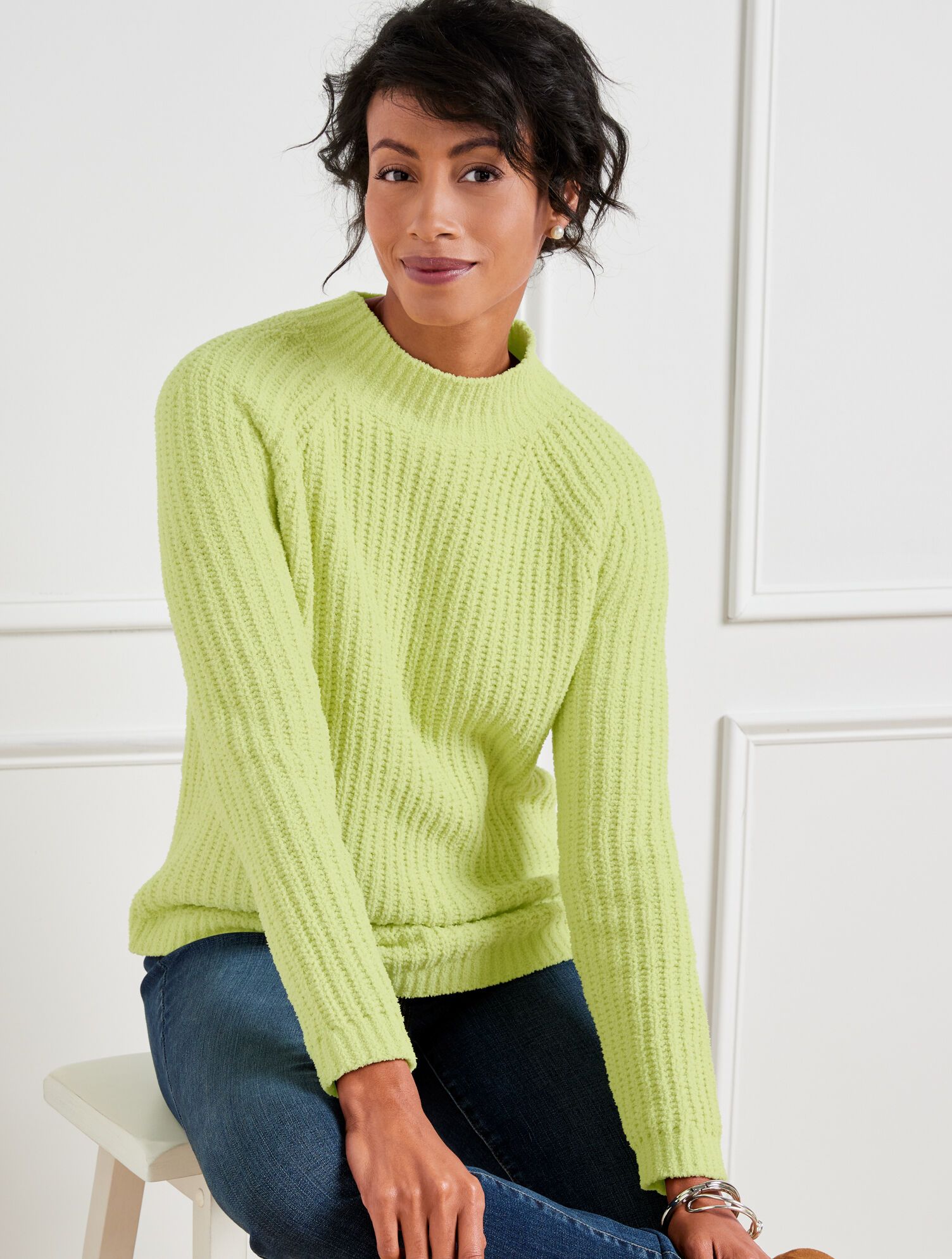 Texture Stitch Mockneck Sweater | Talbots